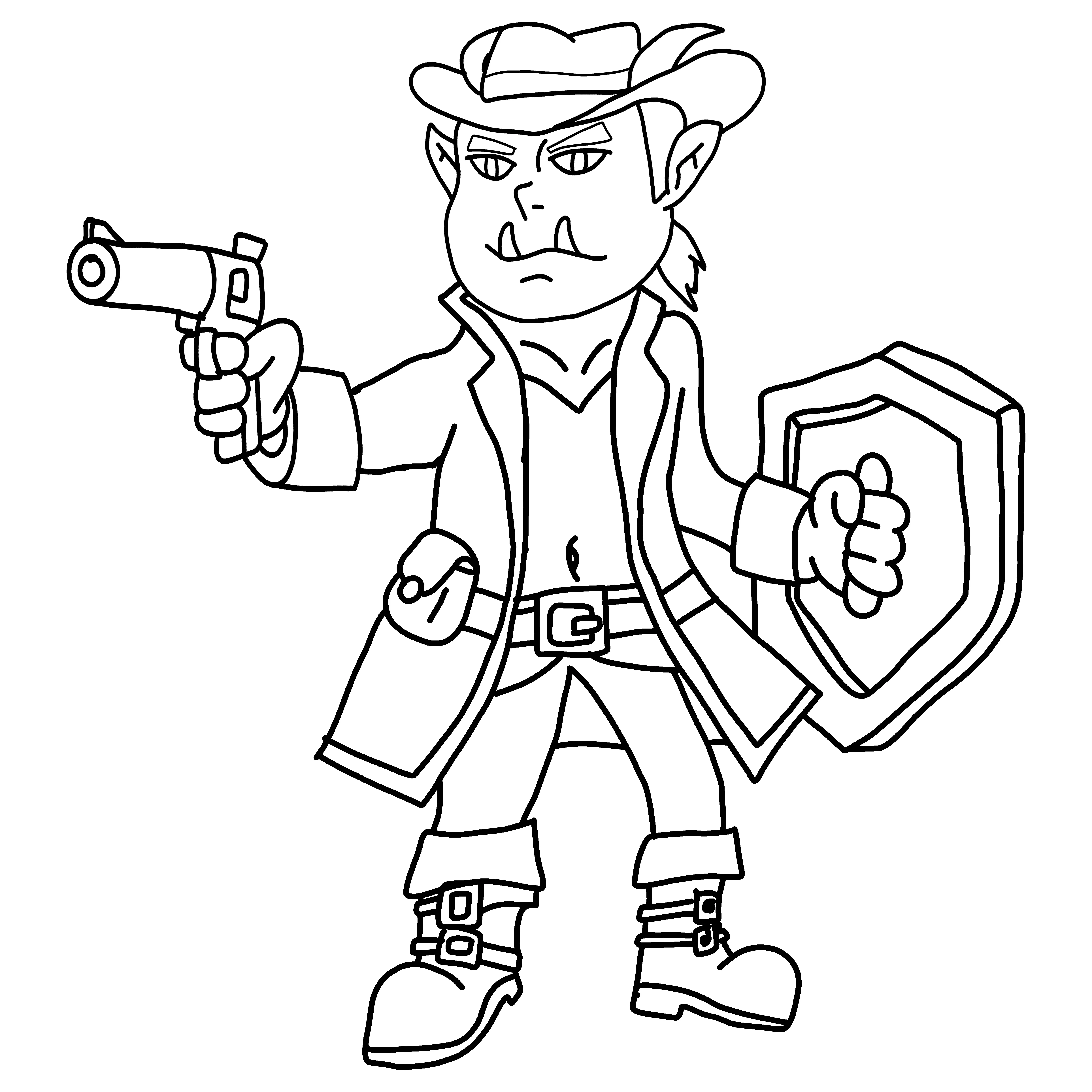 Lineart stage of Dayus Blanchard